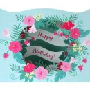 3D Grußkarte "Happy Birthday" - Blumen