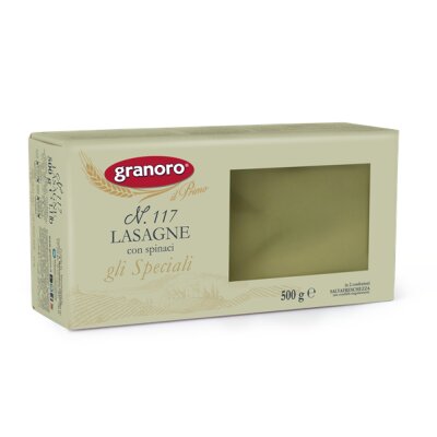 GRANORO Grüne Lasagneblätter mit Spinat, no. 117, 500 g